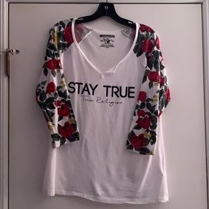 True Religion Floral Baseball T